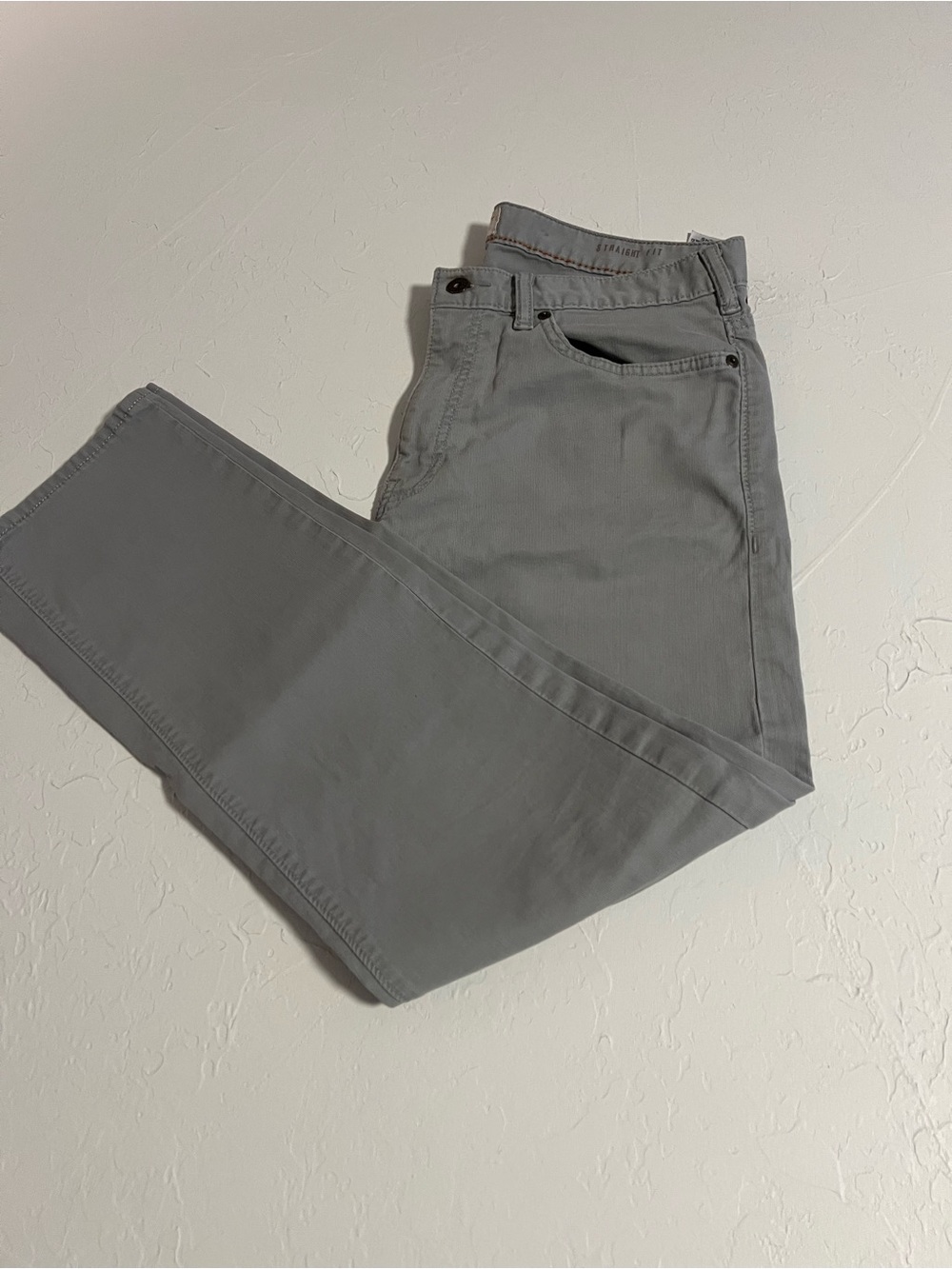 Dockers Light Gray Chino Pants with Brown Leather Patch